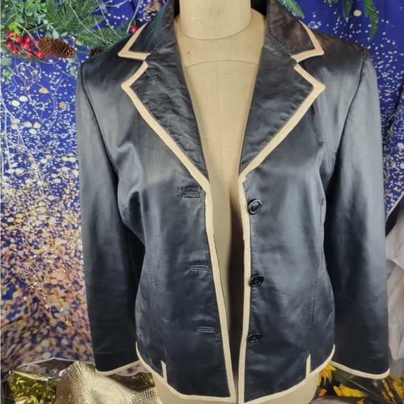 BETTY BARCLAY Lamb Nappa Leather Jacket - Picture 9 of 13